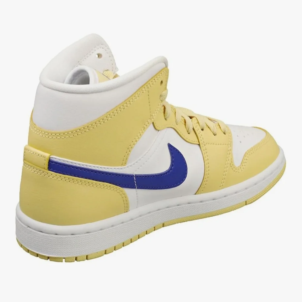 Nike Air Jordan 1 Mid in Lemon, Lapis and White - Picture 3 of 7